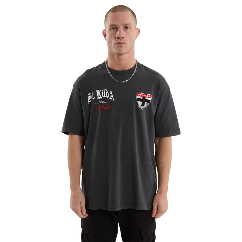 NXP X AFL St Kilda Vintage Goth Tee - Pigment Asphalt