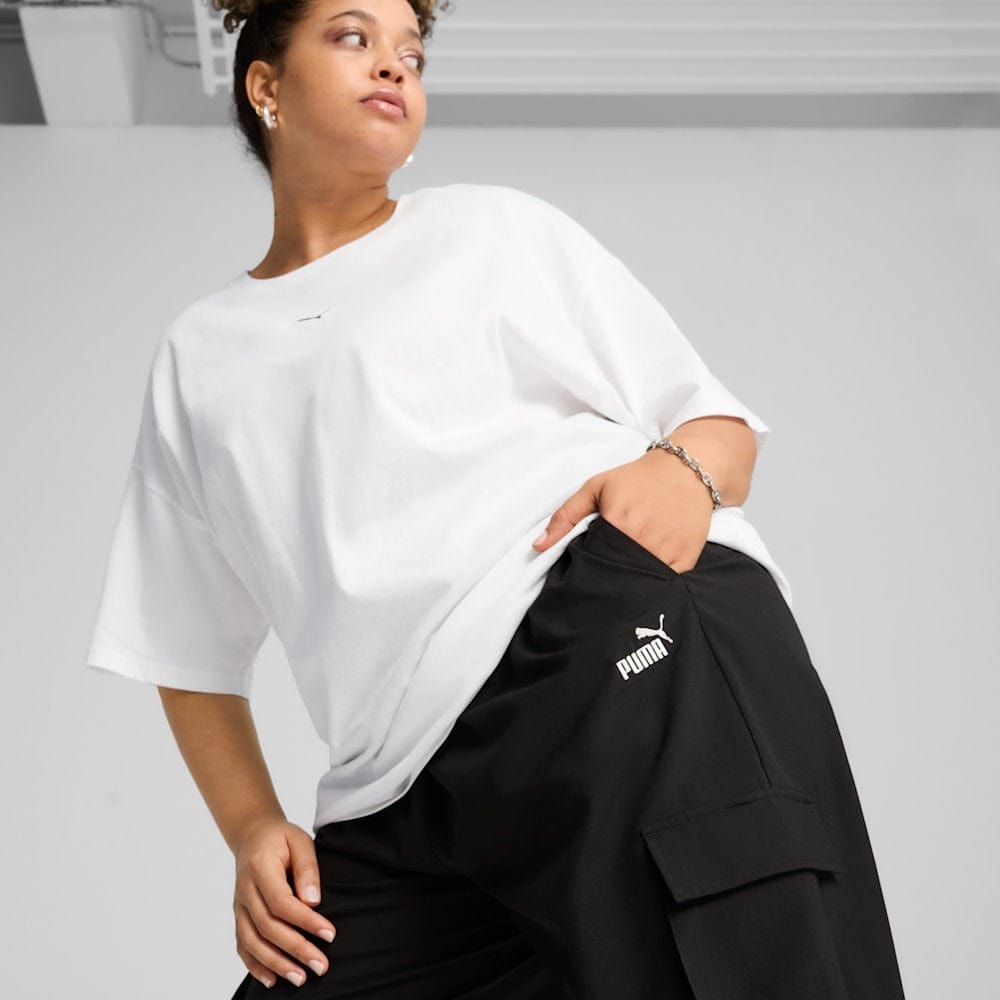 PUMA Women's ESSENTIALS No. 1 Logo Woven Cargo Pants - Black