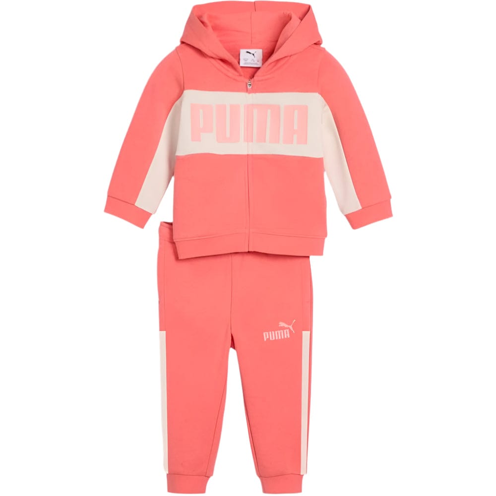PUMA Infants Minicats Essentials Block Hooded Set - Peach Frost