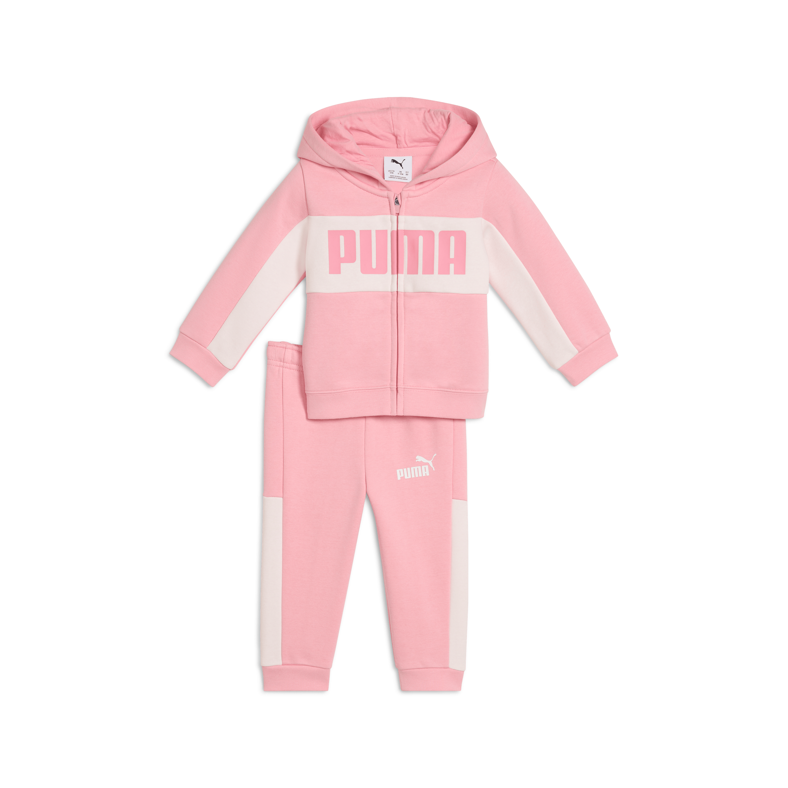 PUMA Infants Minicats Essentials Block Hooded Set - Pinkscape
