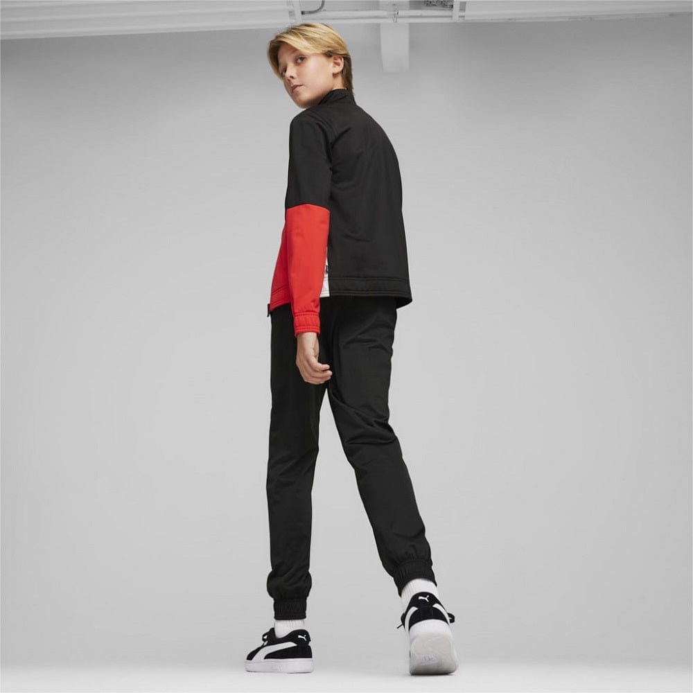 PUMA Kids Colourblock Poly Suit - Black / Red
