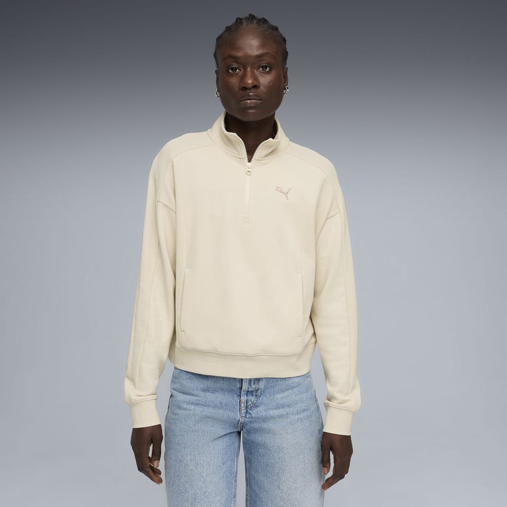 Puma Womens Class Relaxed Half-Zip Crew - Alpine