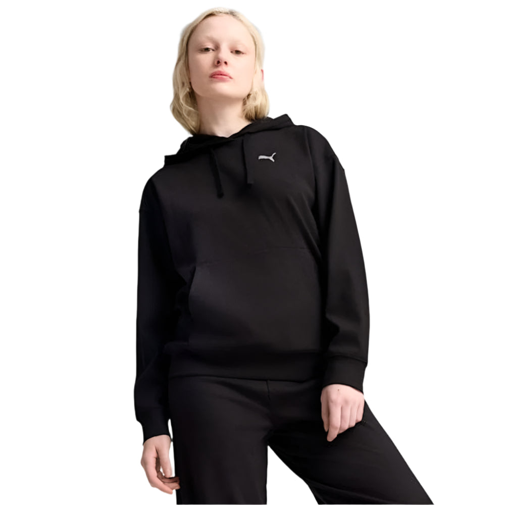 PUMA Womens ESS ELEVATED Comfort Rib Hoodie - Black