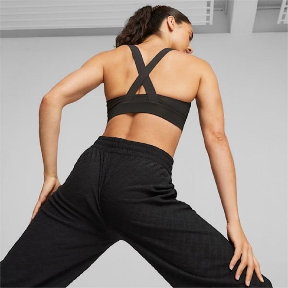 PUMA Womens Mid Impact Fit Bra - Black / Gold