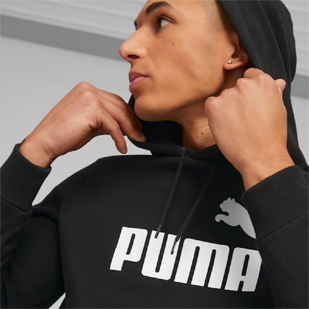 PUMA Essentials+ 2 Colour Big Logo Hoodie - Black / White