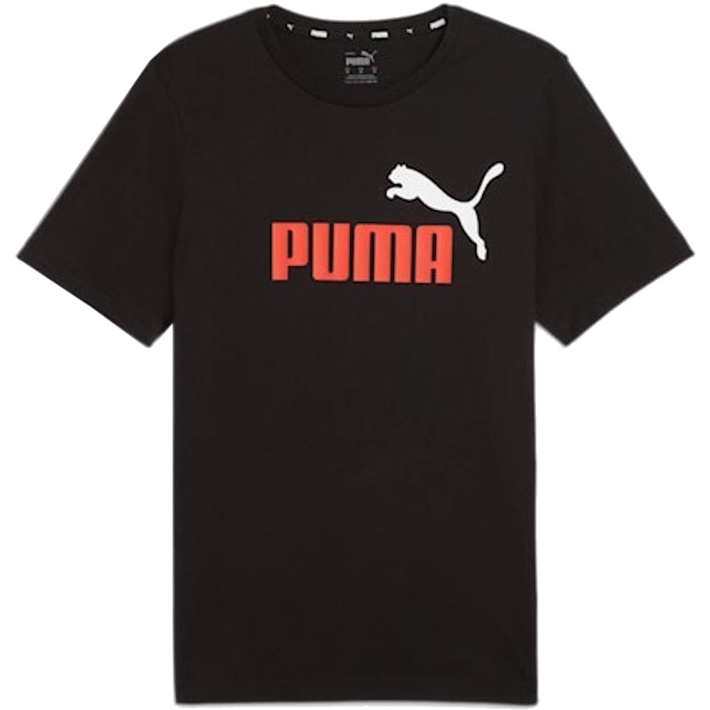 PUMA Essentials 2 Colour Logo Tee - Black / Red Mazing