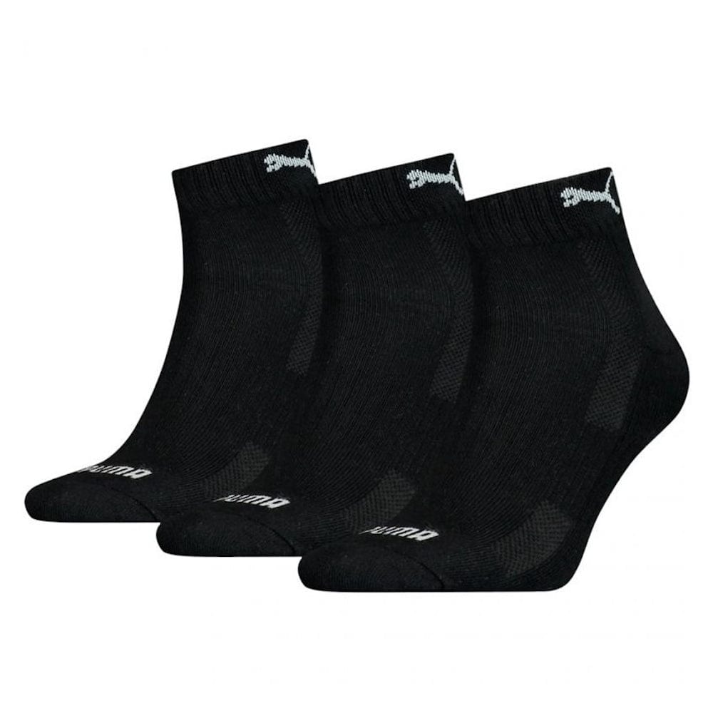 PUMA Cushioned Quarter Socks 3 Pack - Black