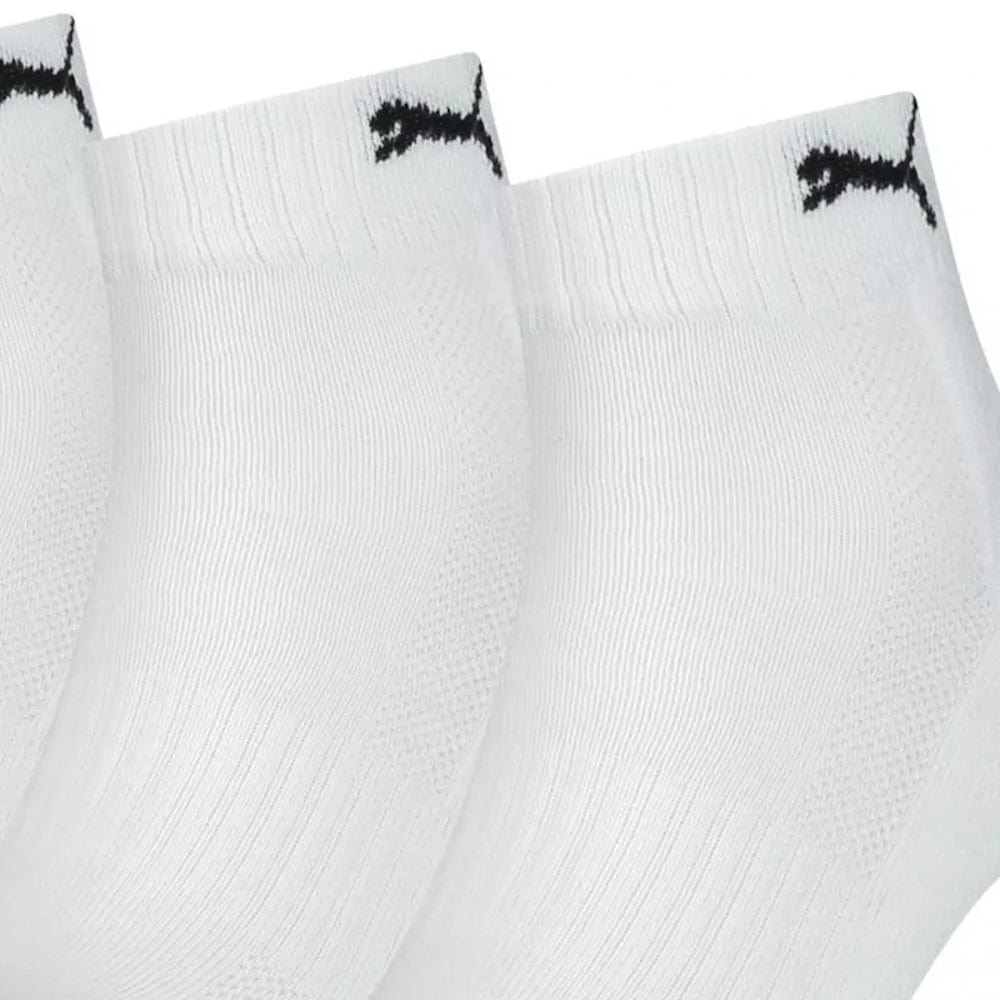 PUMA Cushioned Quarter Socks 3 Pack - White
