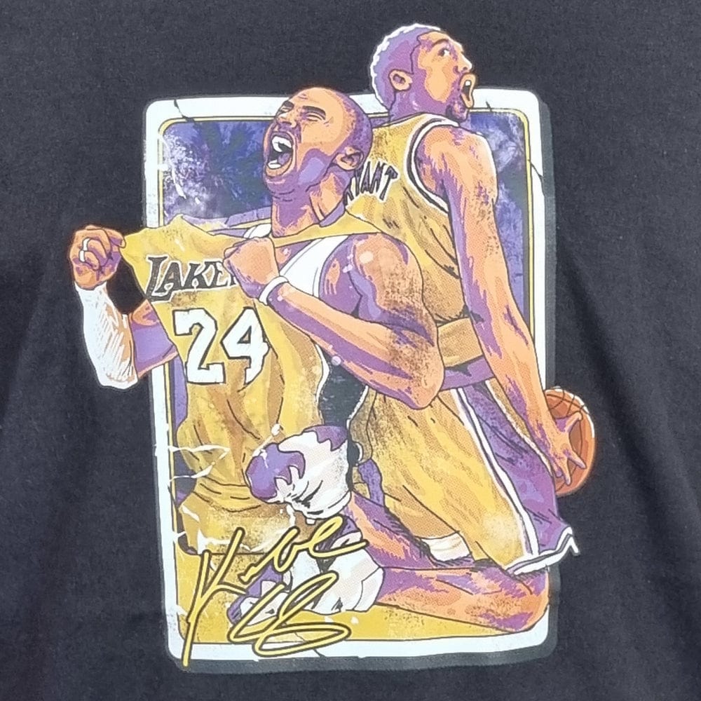 Retro Kings Kobe Watercolour Stacked Tee - Black
