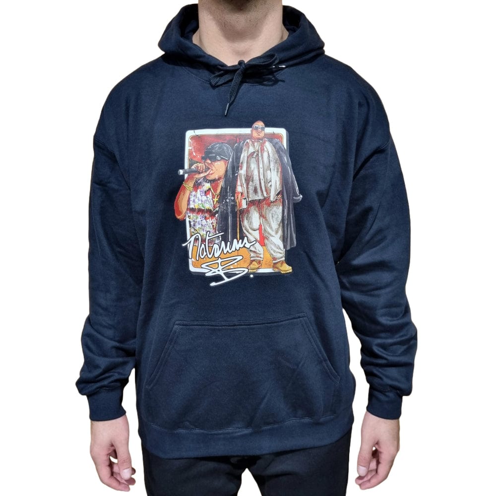 Retro Kings Notorious Watercolour Stacked Hoodie - Black
