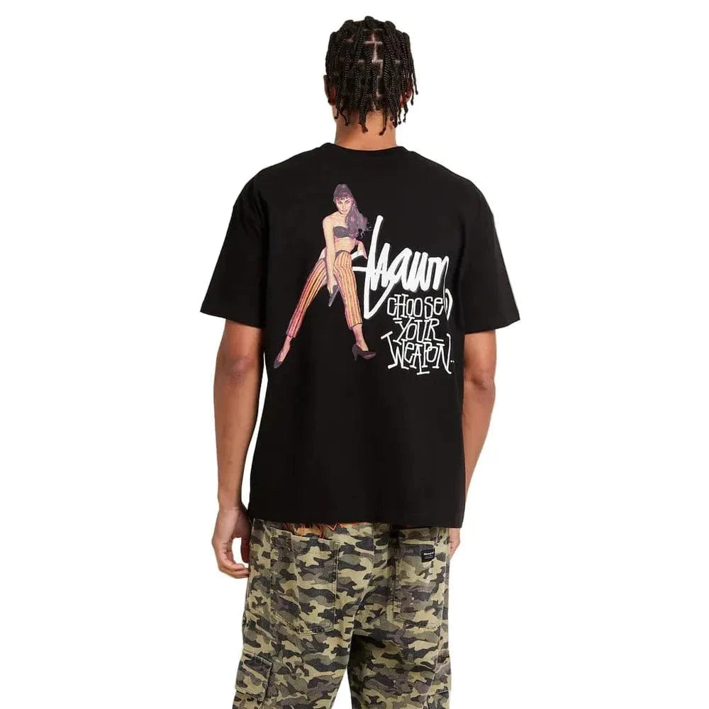 S / DOUBLE Choose Your Weapon Tee - Washed Black