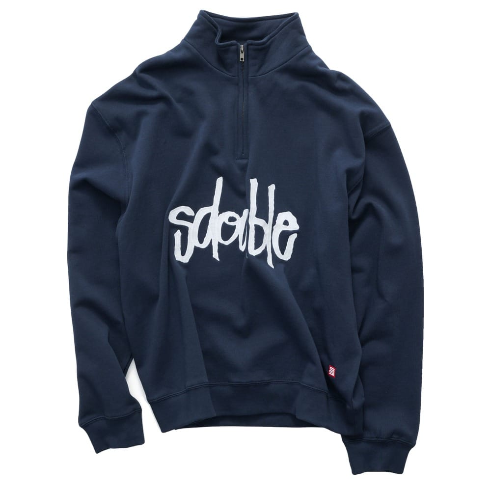 S / DOUBLE Marker Terry Quarter Zip - Navy