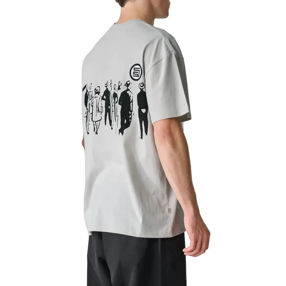 S / DOUBLE People Stripe SS Tee - Pigment Silver