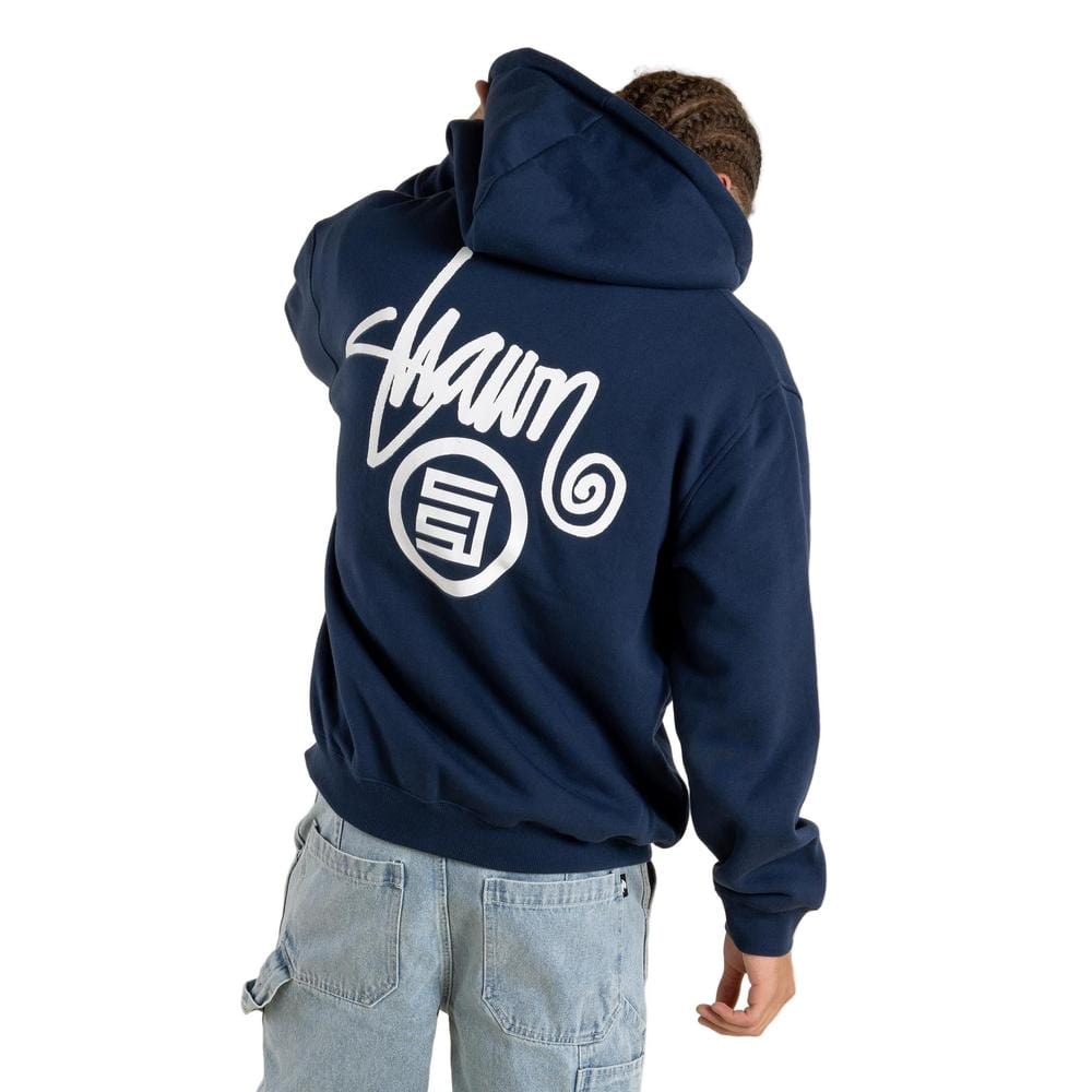 S / DOUBLE Shawn Dot Zip Through Hoodie - Navy