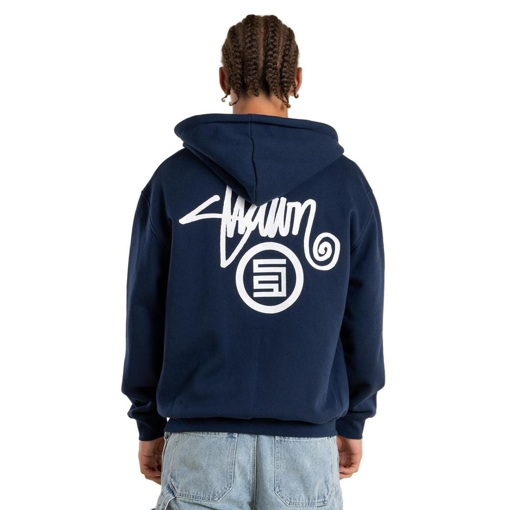 S / DOUBLE Shawn Dot Zip Through Hoodie - Navy