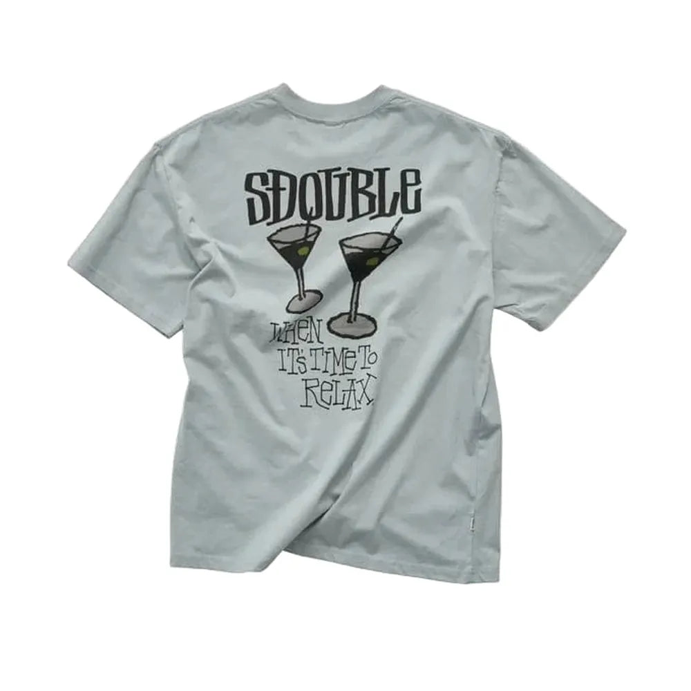 S / DOUBLE Time To Relax SS Tee - Dusty Blue