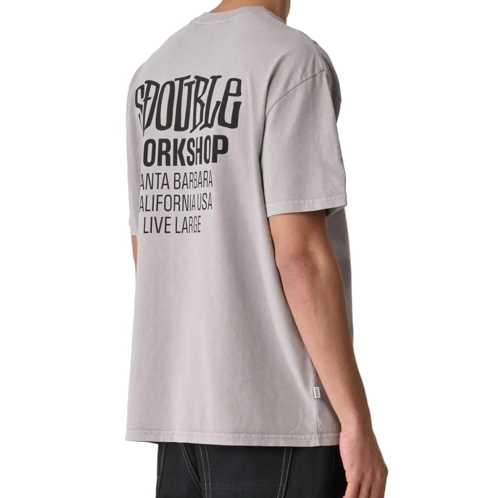 S / DOUBLE Workshop SS Tee - Pigment Rock Grey