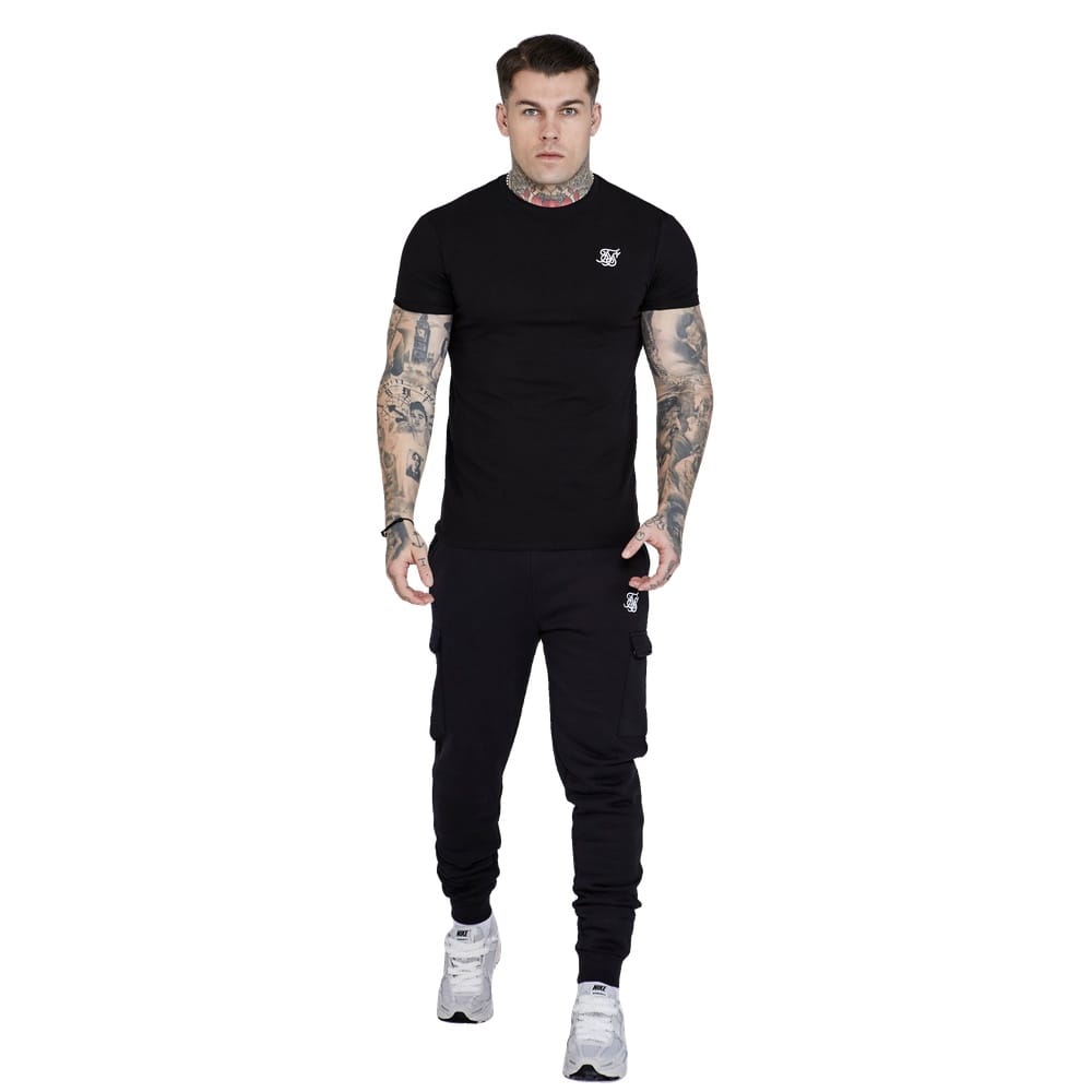 SikSilk Essential Cargo Jogger - Black