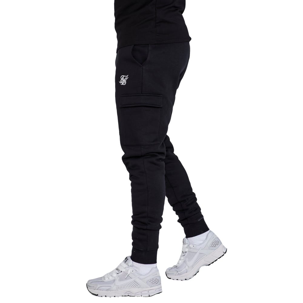 SikSilk Essential Cargo Jogger - Black