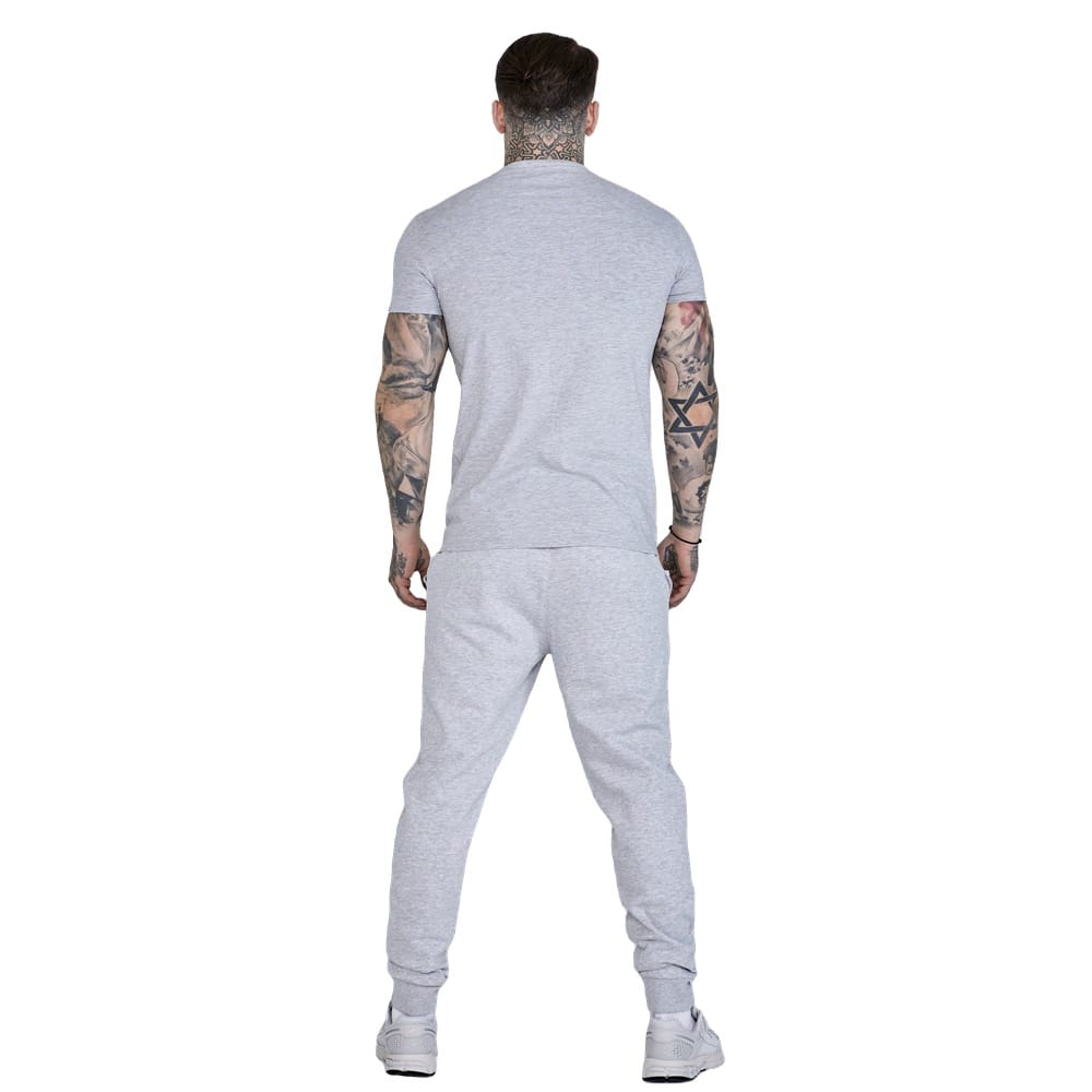 SikSilk Essential Cuffed Jogger - Grey Marl
