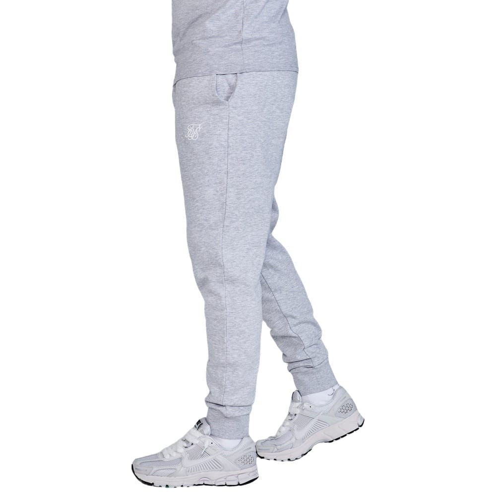 SikSilk Essential Cuffed Jogger - Grey Marl
