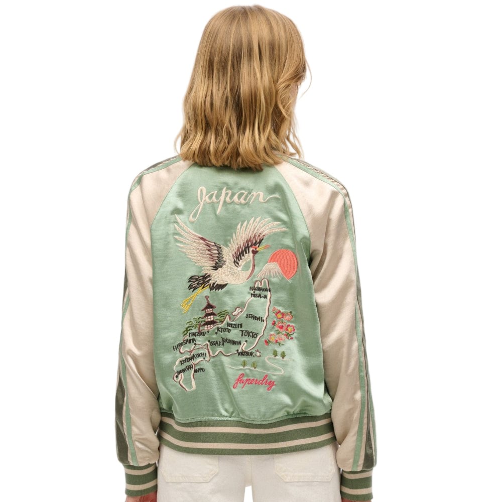 Superdry Womens Suikajan Embroidered Bomber - Desert Sage Green
