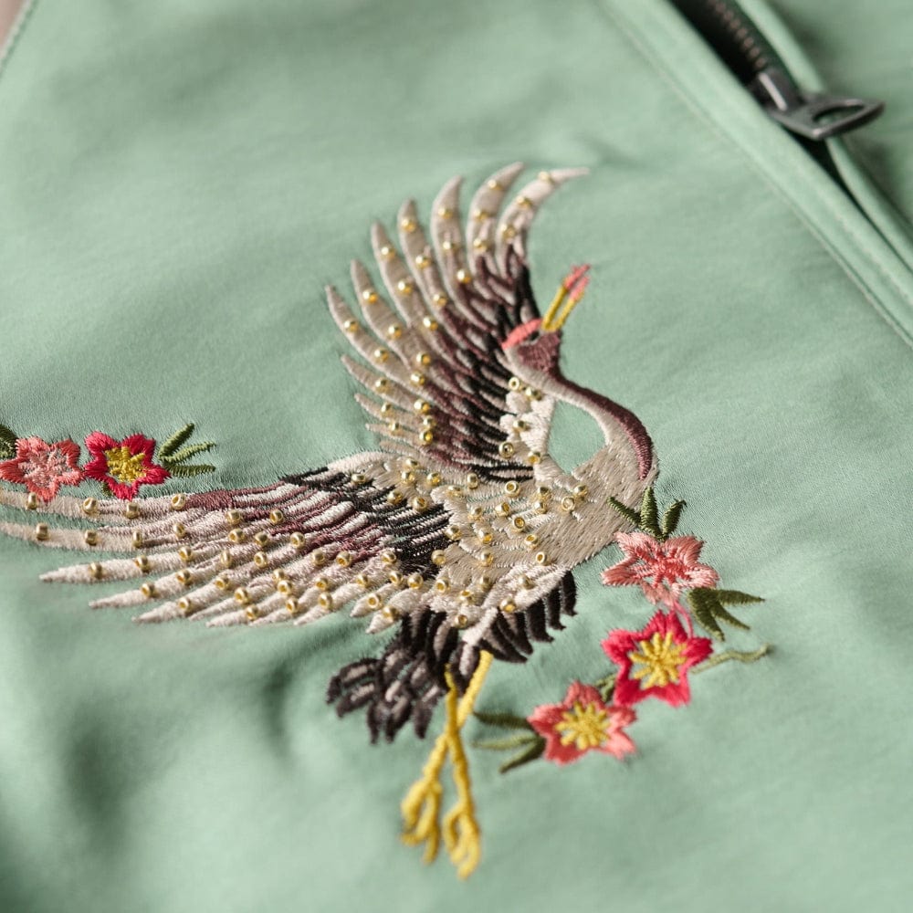 Superdry Womens Suikajan Embroidered Bomber - Desert Sage Green