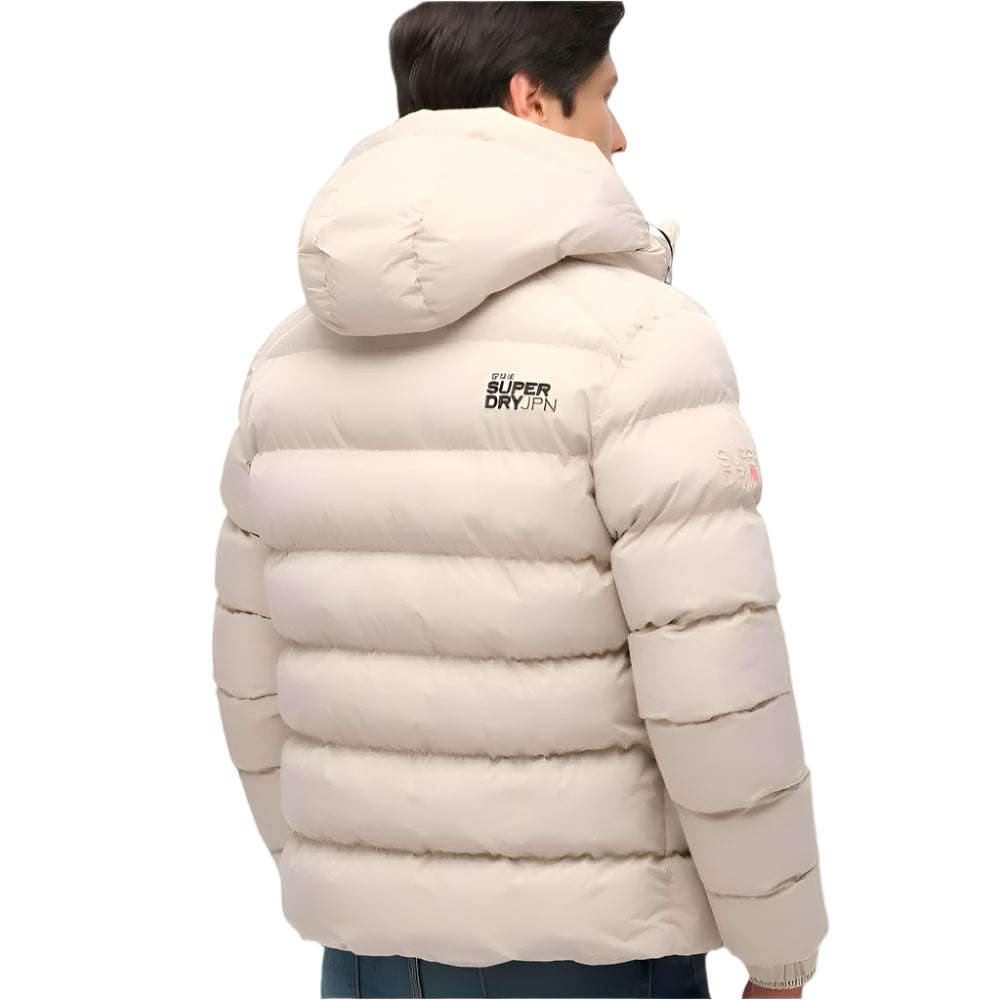 Superdry Hooded Sports Puffer Jacket - Chateau Grey