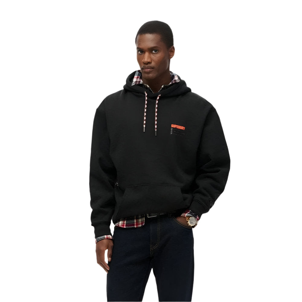 Superdry Utility Sport Logo Loose Hood - Black