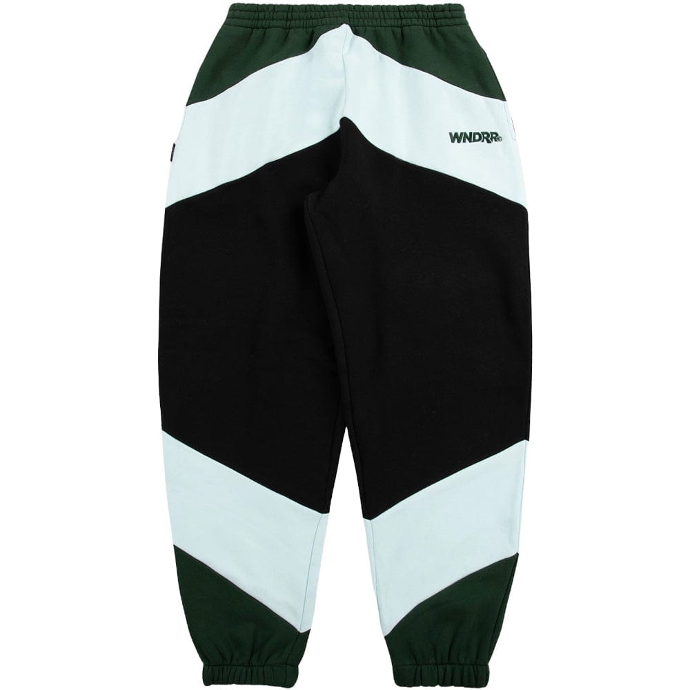 WNDRR Chevron Panel Baggy Trackpant - Black / Green / Blue