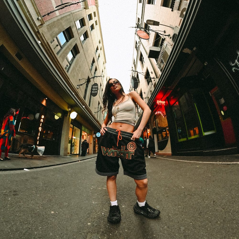 WNDRR Offcut Court Short - Black / Green