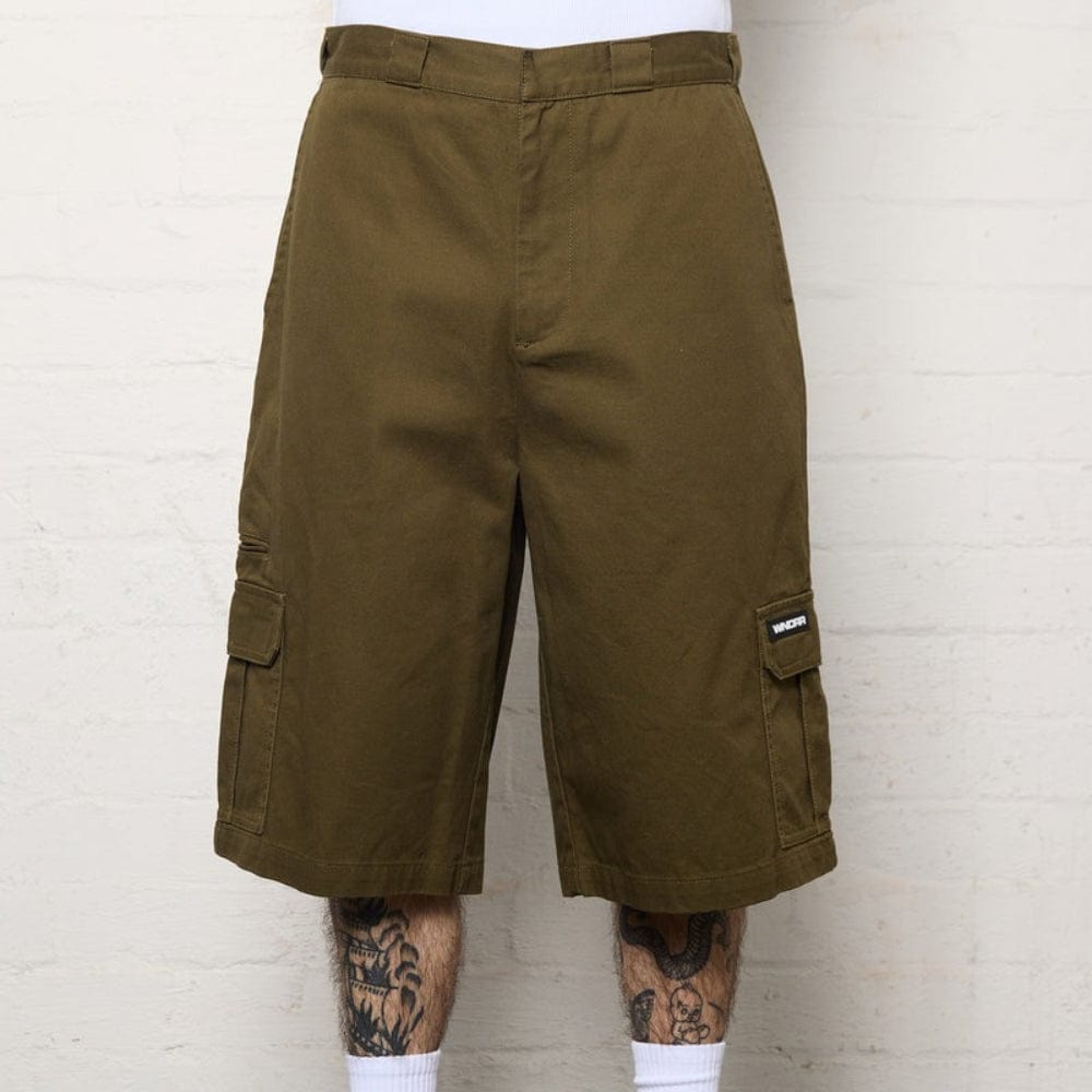 WNDRR Revoked Cargo Short - Moss Green