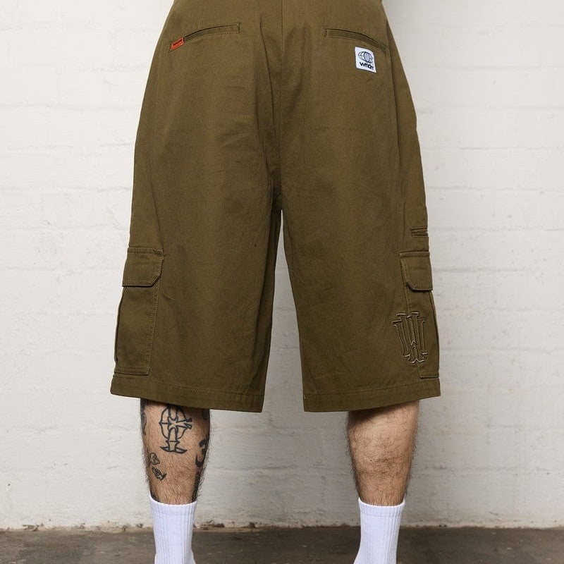 WNDRR Revoked Cargo Short - Moss Green