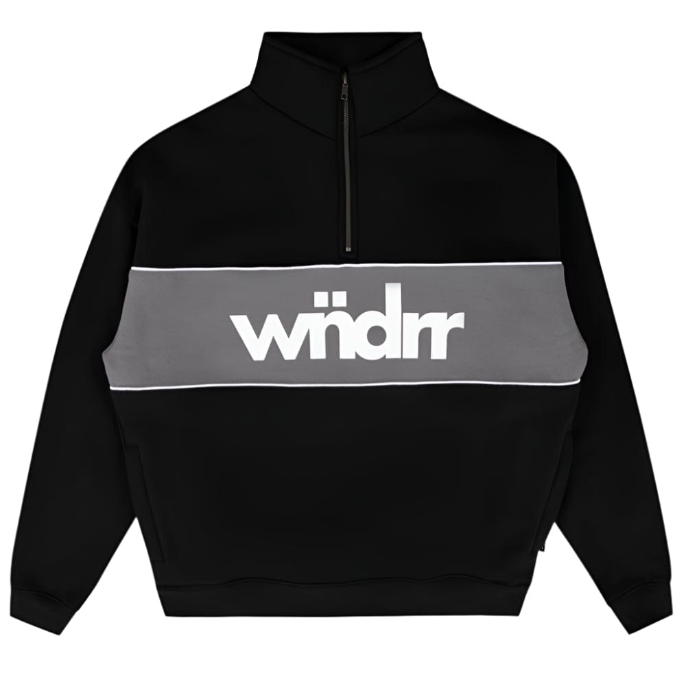 WNDRR Accent Panel 1/4 Zip Sweat - Black / Grey