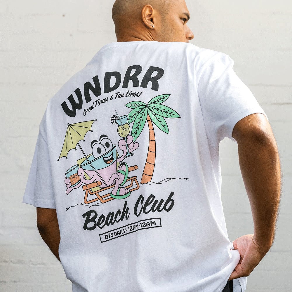 WNDRR Beach Club Box Fit Tee - White