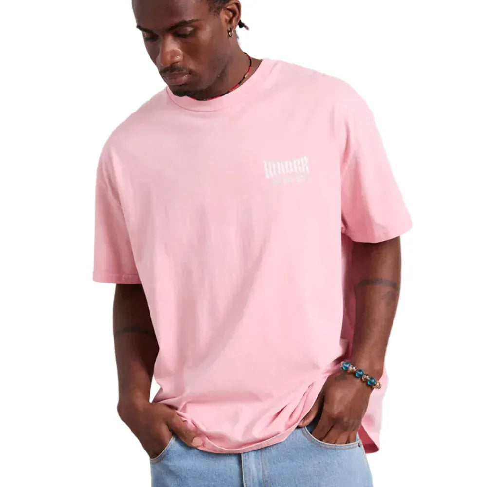WNDRR Bleach Box Fit Tee - Washed Pink