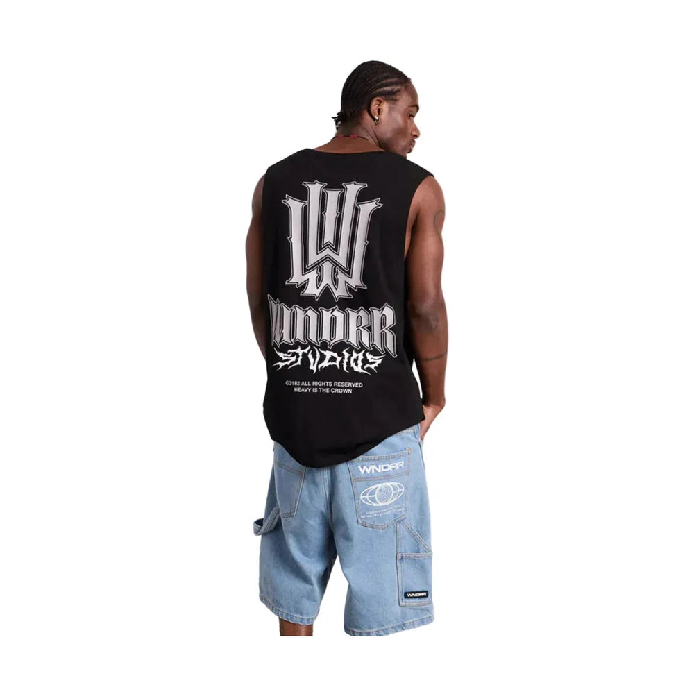 WNDRR Bleach Muscle Top - Black