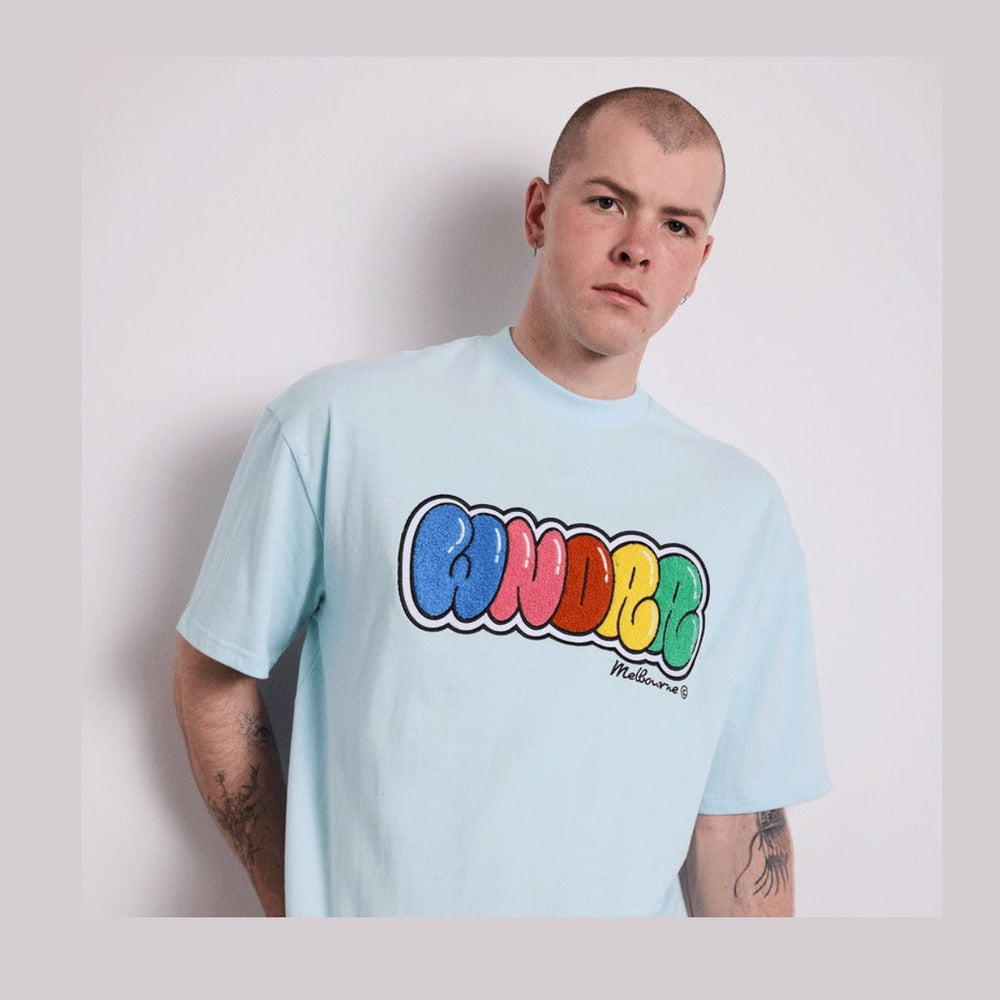 WNDRR Blissed Heavy Weight Tee - Baby Blue