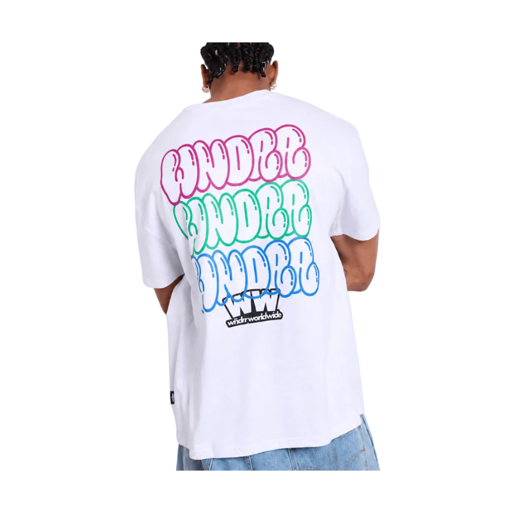 WNDRR Blissed Out Box Fit Tee - White Marle