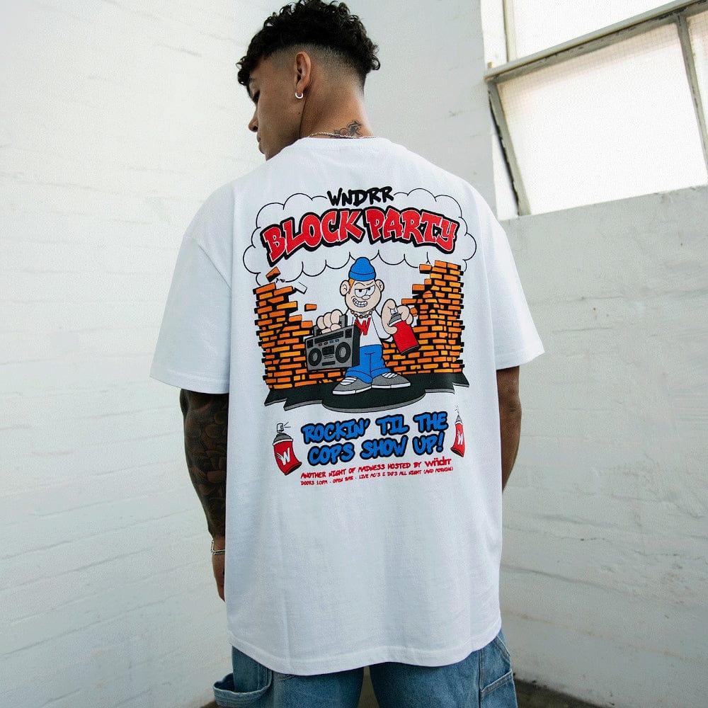 WNDRR Block Party Box Fit Tee - White