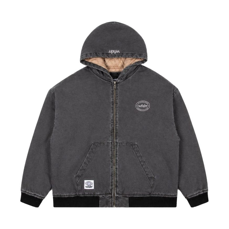 WNDRR Credit Hooded Work Jacket - Black Denim
