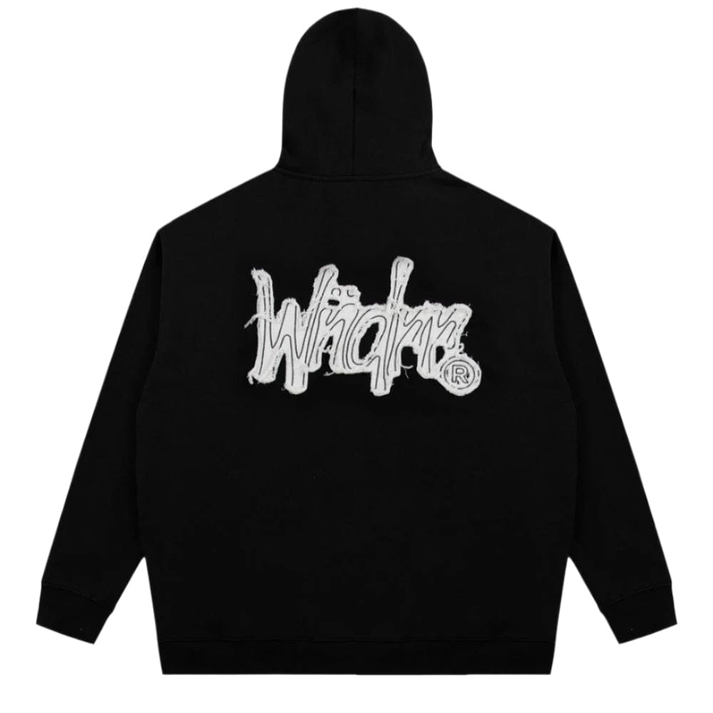 WNDRR Frayed Hood Sweat - Black