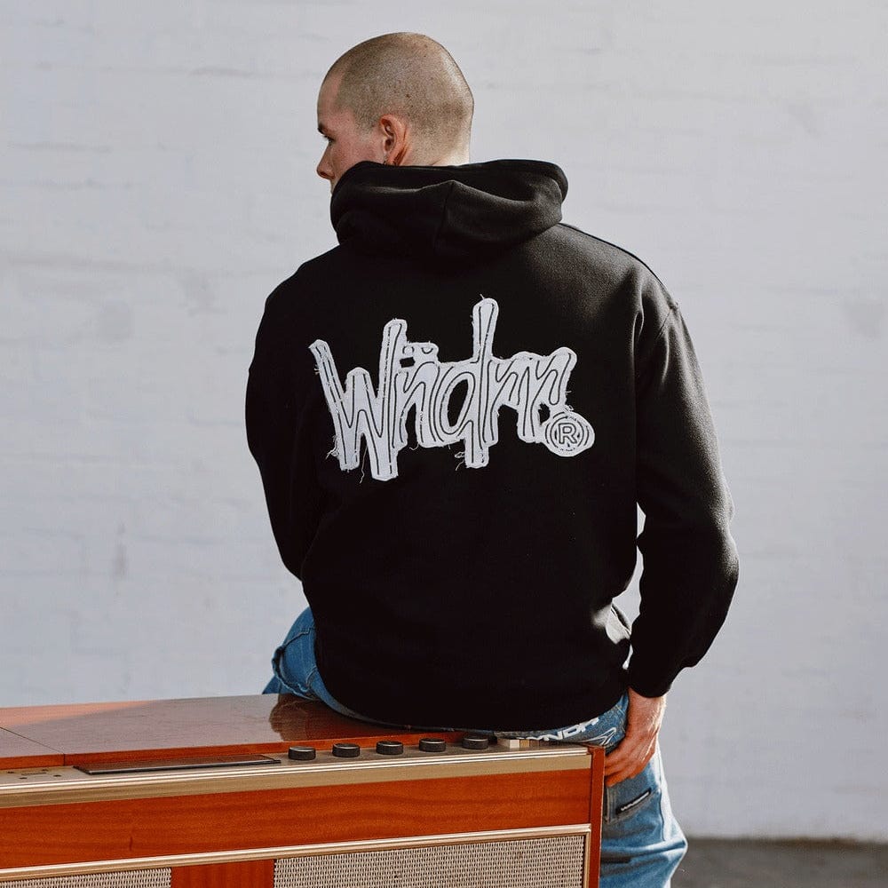 WNDRR Frayed Hood Sweat - Black