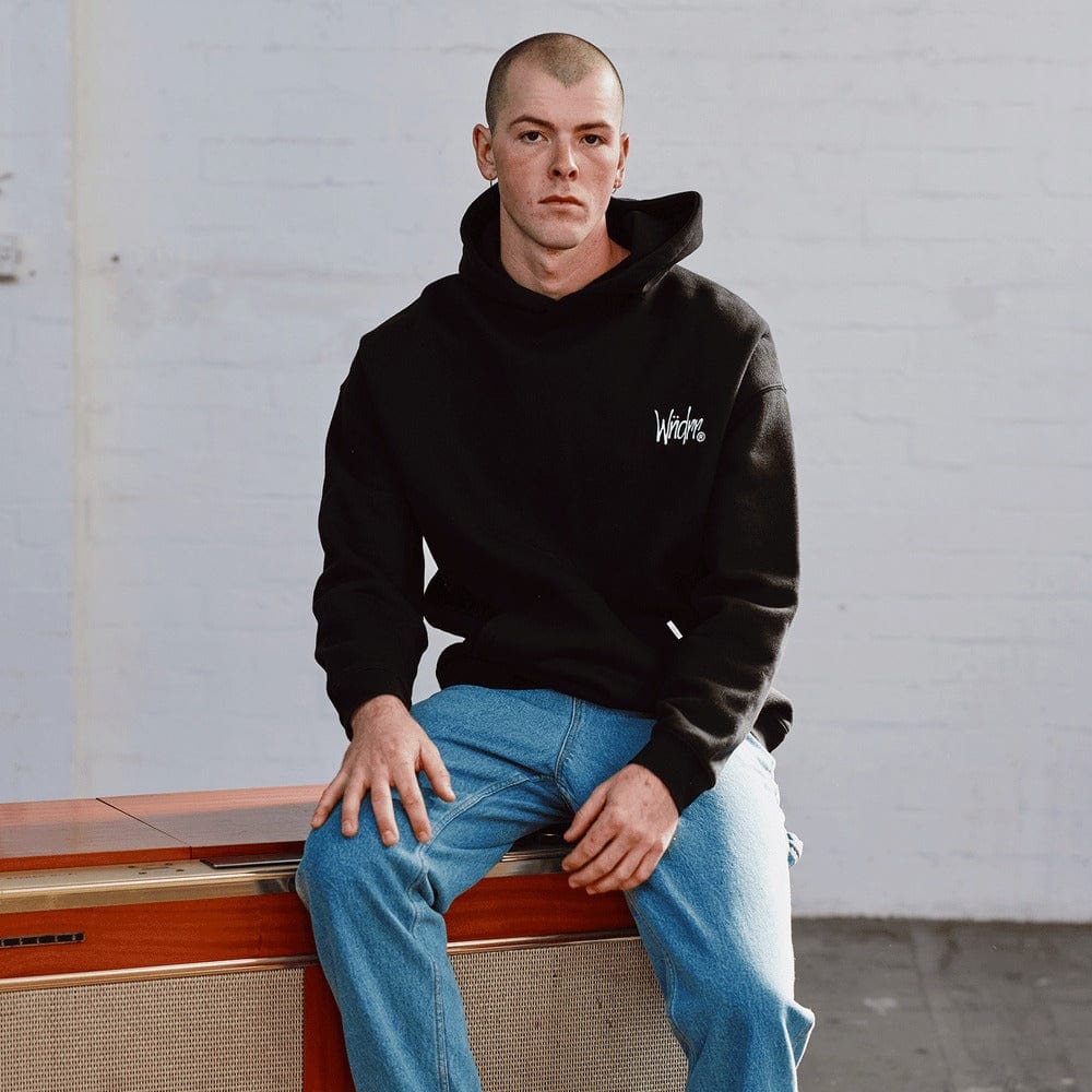 WNDRR Frayed Hood Sweat - Black