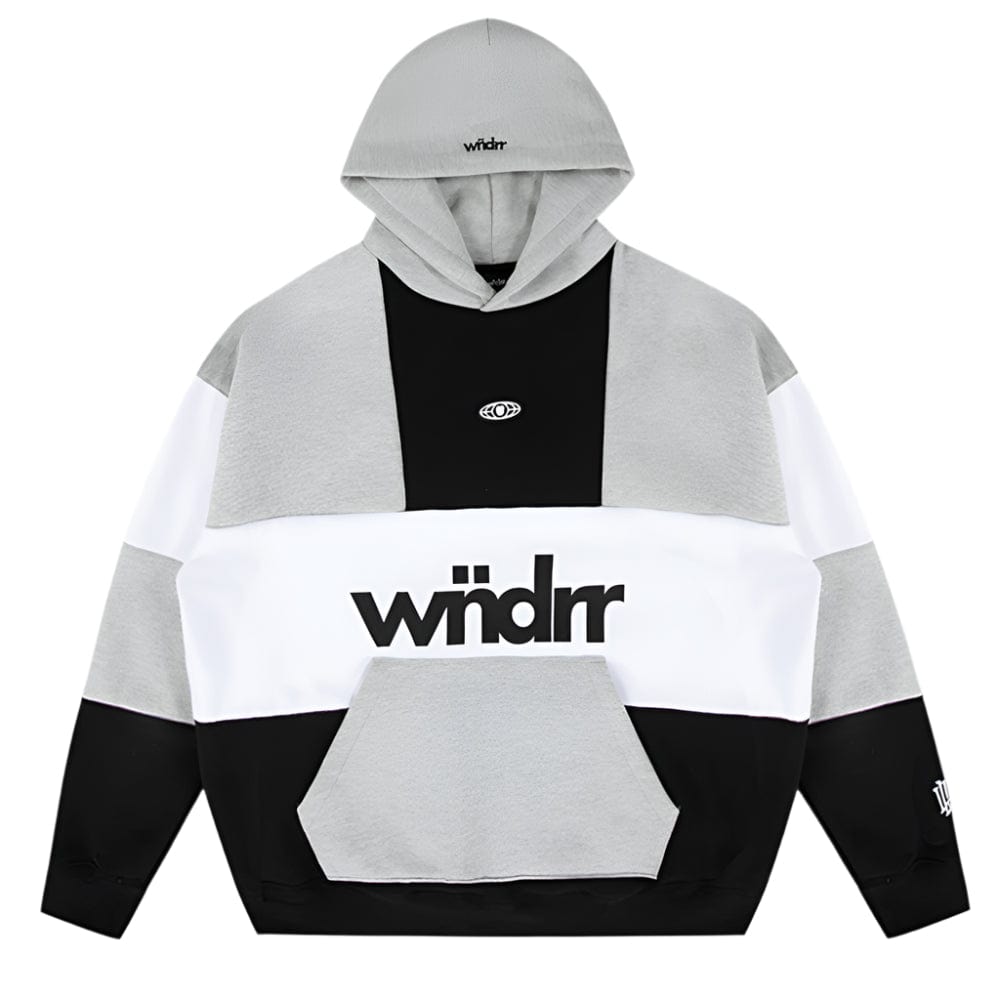 WNDRR Global Panel Hood Sweat - Black / Grey Marle