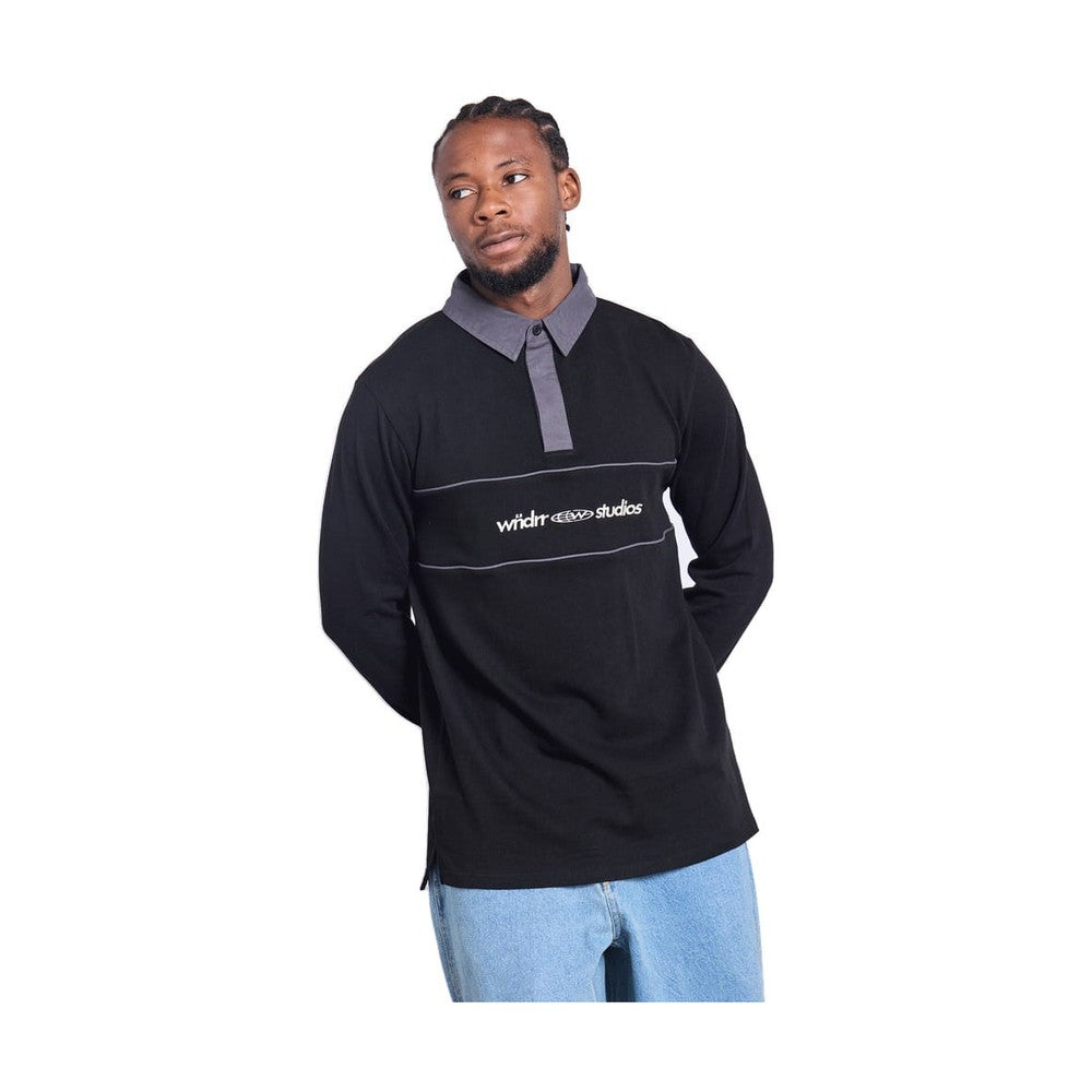 WNDRR Globe Rugby Polo - Black