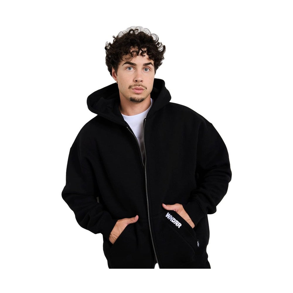 WNDRR Halo Zip Hood Sweat - Black