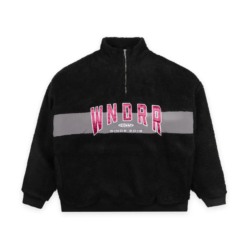 WNDRR Hashi 1/4 Zip Sherpa Flecce - Black