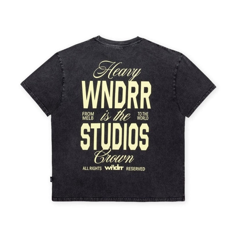 WNDRR Highborn Box Fit Tee - Washed Black