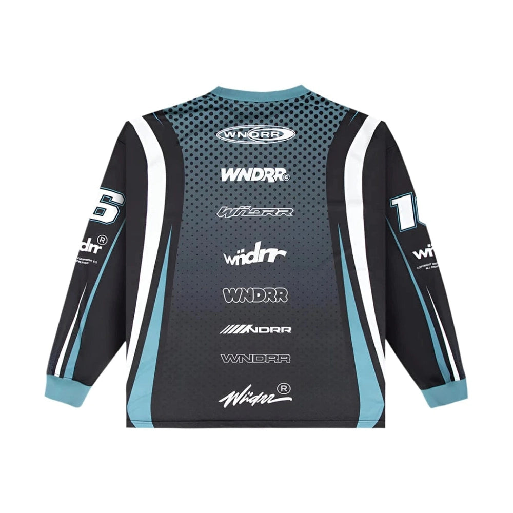 WNDRR Hondo Moto Jersey - Black / Dusk Blue